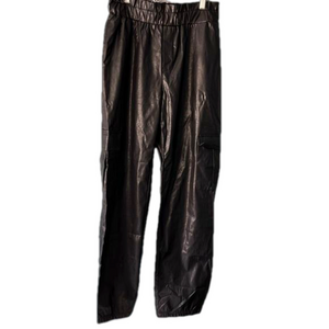 Faux leather joggers